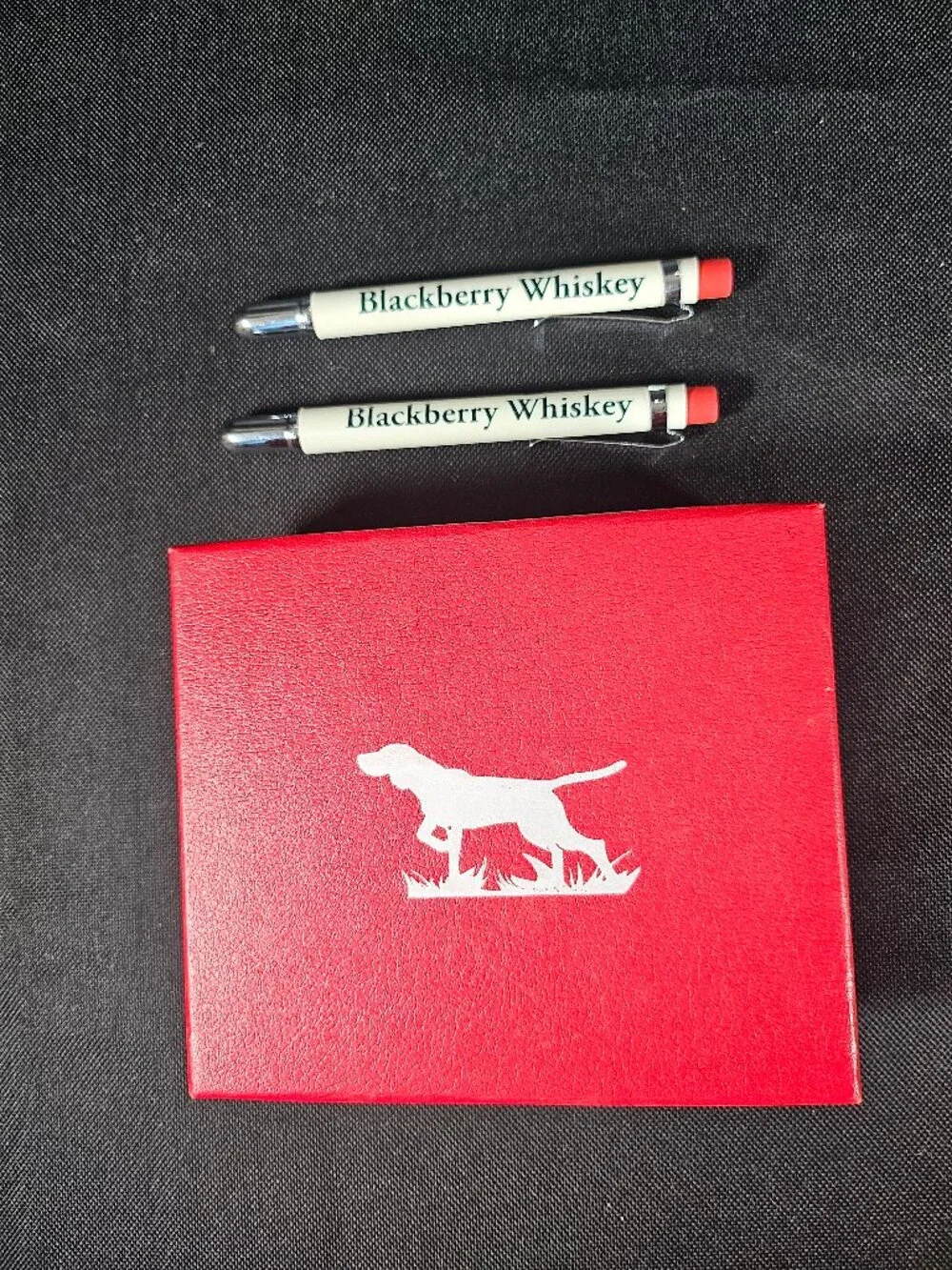 Rare Bird Dog Whiskey Promotion Set 2 Shotgun Shell Shot Glasses 2 Pins Gift Box